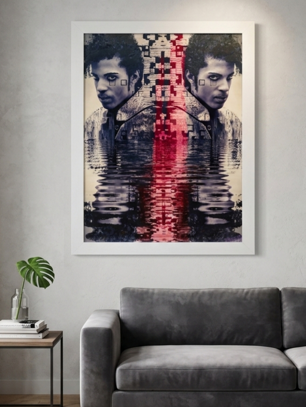 HANDCRAFTED Abstract PRINCE Painting HANDMADE Framed Art HANDPAINTED Wall Decor